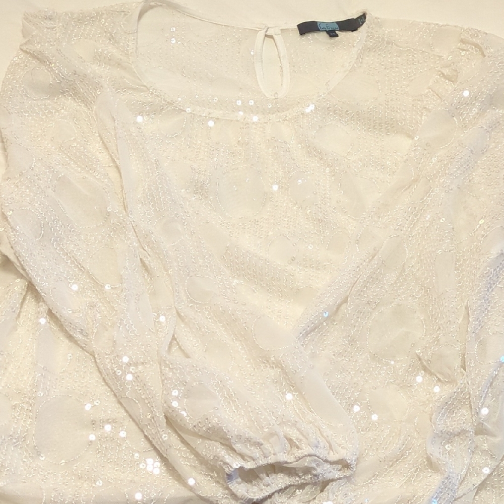 Eva Franco Ivory Sequin Blouse